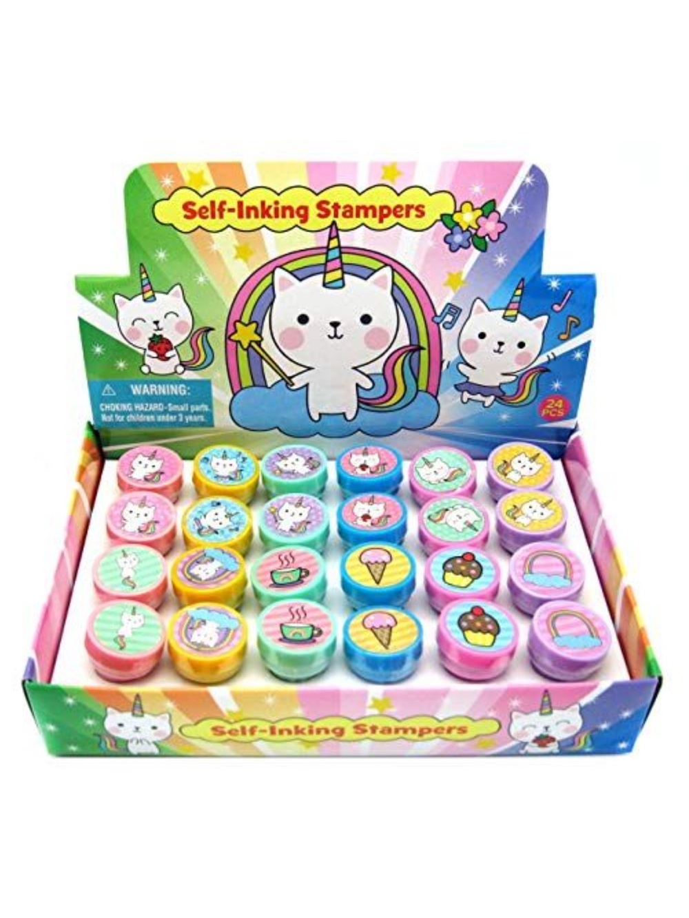 Unicorn Kitty Self Inking Stampers 24 Pc Party Favor Set New